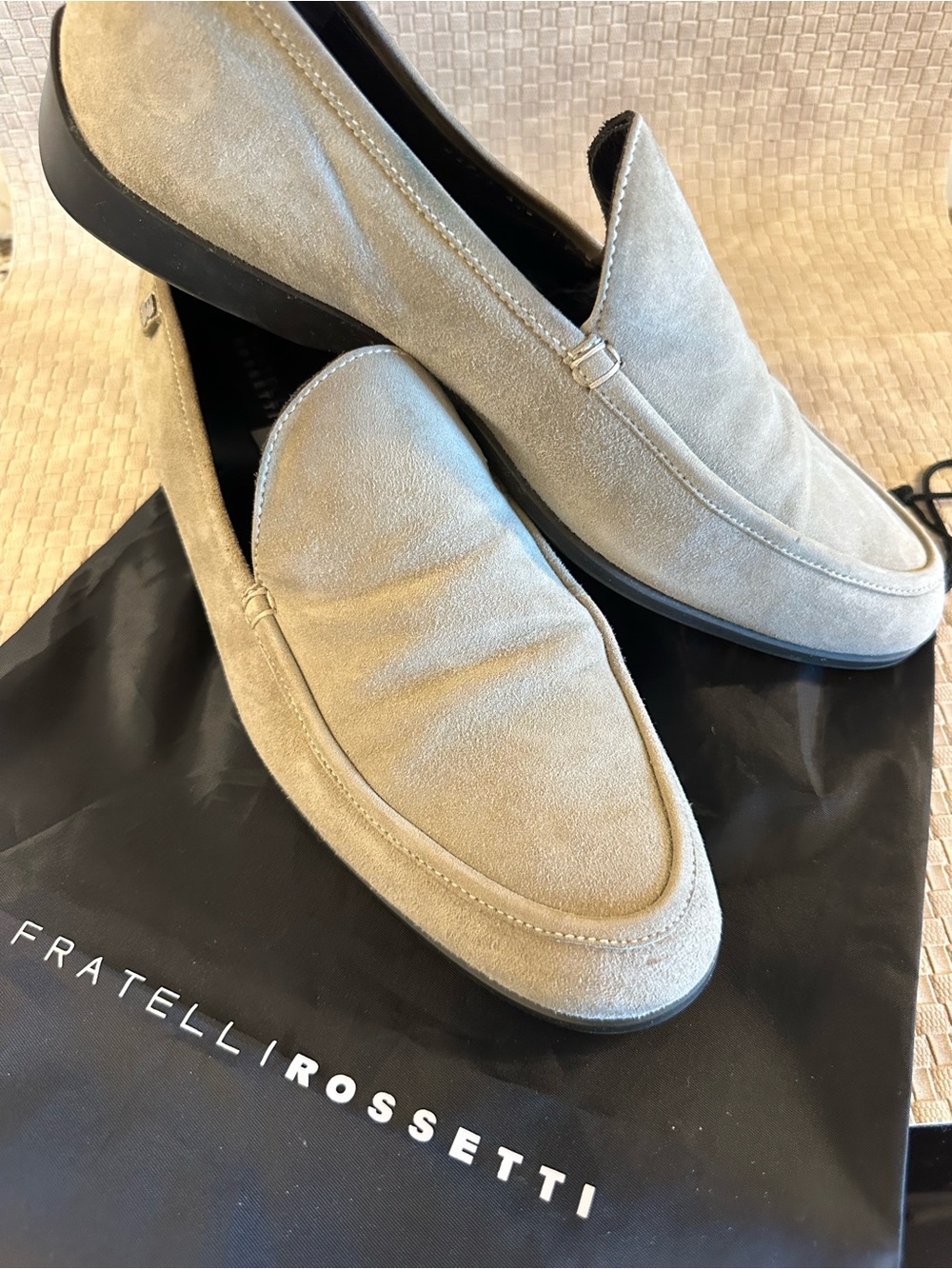 Fratelli Rossetti Suede Loafers in Beige/Grey